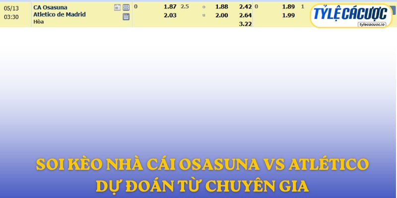 Soi kèo nhà cái Osasuna vs Atlético Madrid – dự đoán từ chuyên gia
