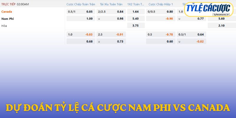 Soi kèo nhà cái Nam Phi vs Canada – dự đoán từ chuyên gia