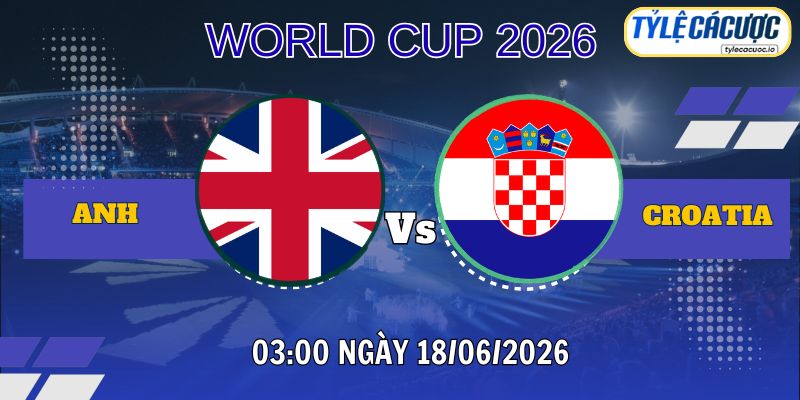 Tỷ lệ cá cược Anh vs Croatia 03h00 ngày 18/06 – World Cup 2026