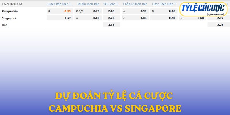 Soi kèo nhà cái Campuchia vs Singapore – dự đoán từ chuyên gia