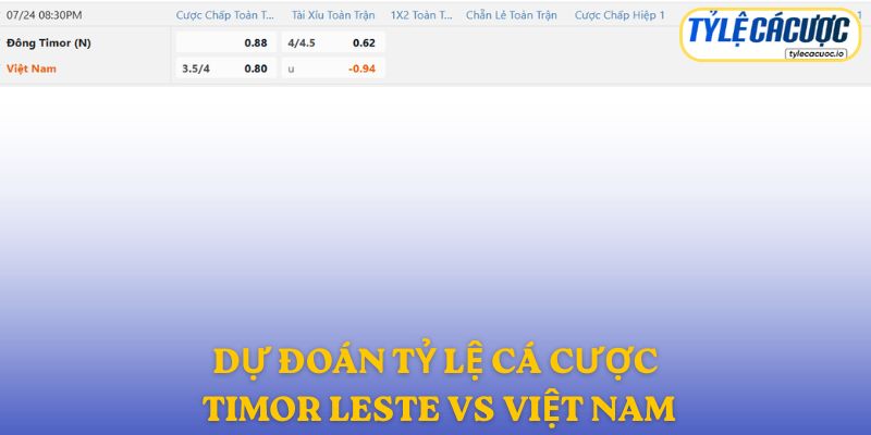 Soi kèo nhà cái Timor Leste vs Việt Nam – dự đoán từ chuyên gia